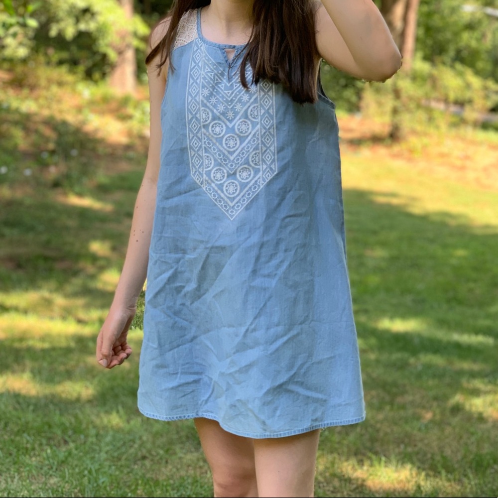 Girls Sequin Hearts Blue Dress